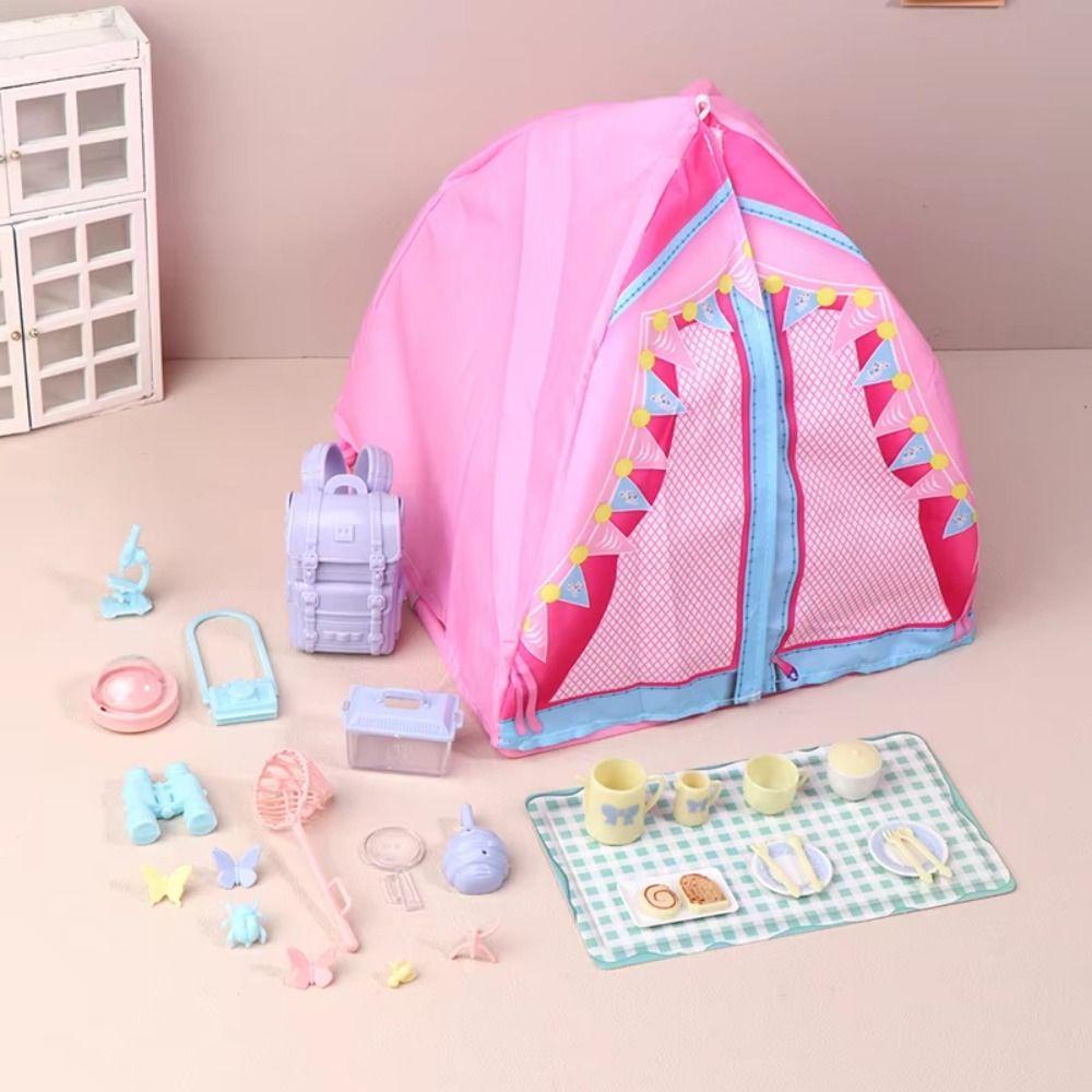 Outdoor Picnic Doll Camping Kit Simulated Doll Mini Tent Dollhouse Tent  Photo Props