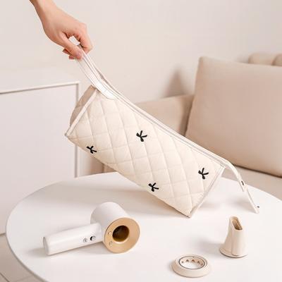 Custodia da Viaggio Trapuntata Borsa con Cerniera Asciugacapelli Chiusura Custodia Portatile Grande Capacità Strumenti per lo Styling Leggero