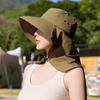 Women Sun Hat Bucket Hat with Large Shawl for Travel Hiking Shopping