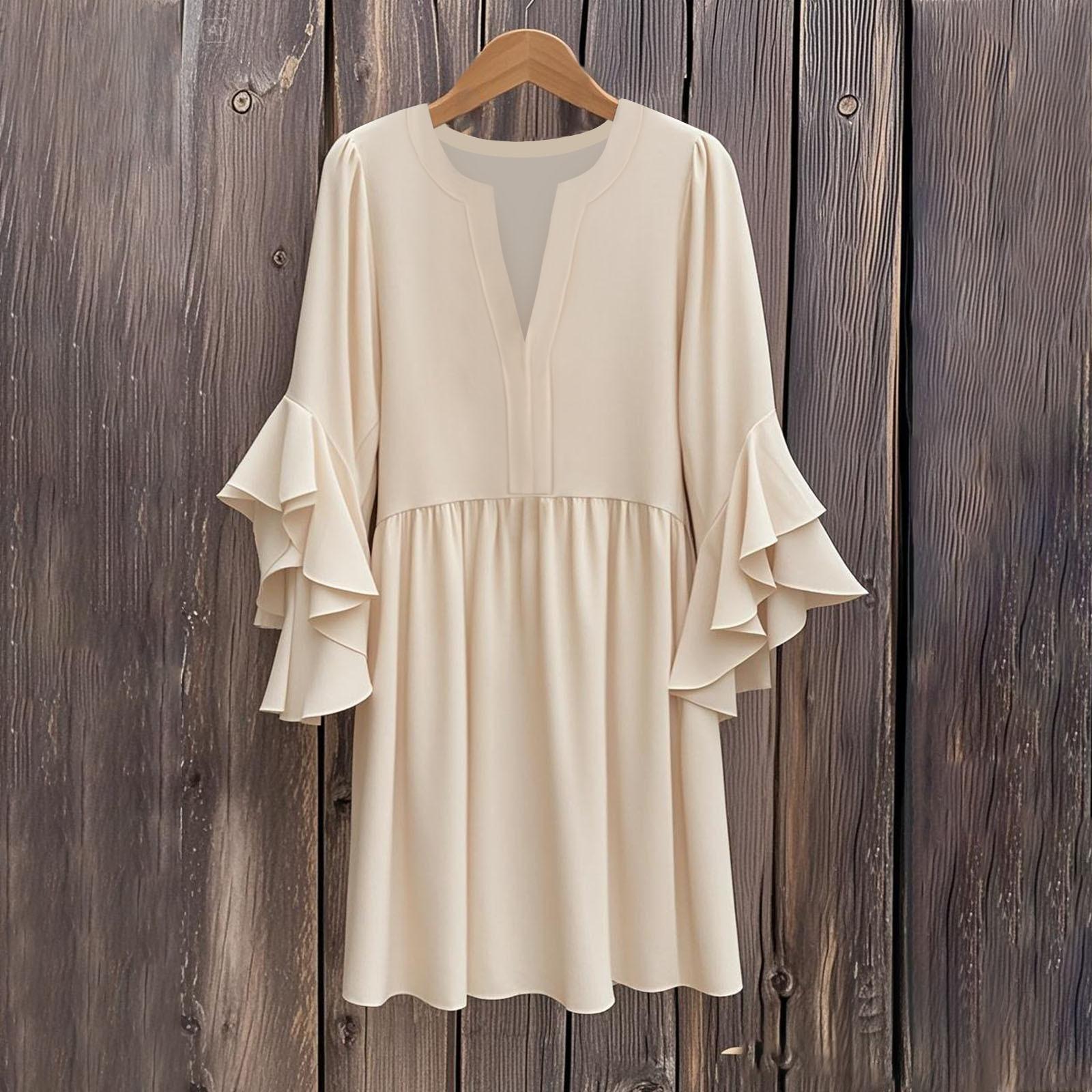 

Женские летние повседневные платья XL бежевый