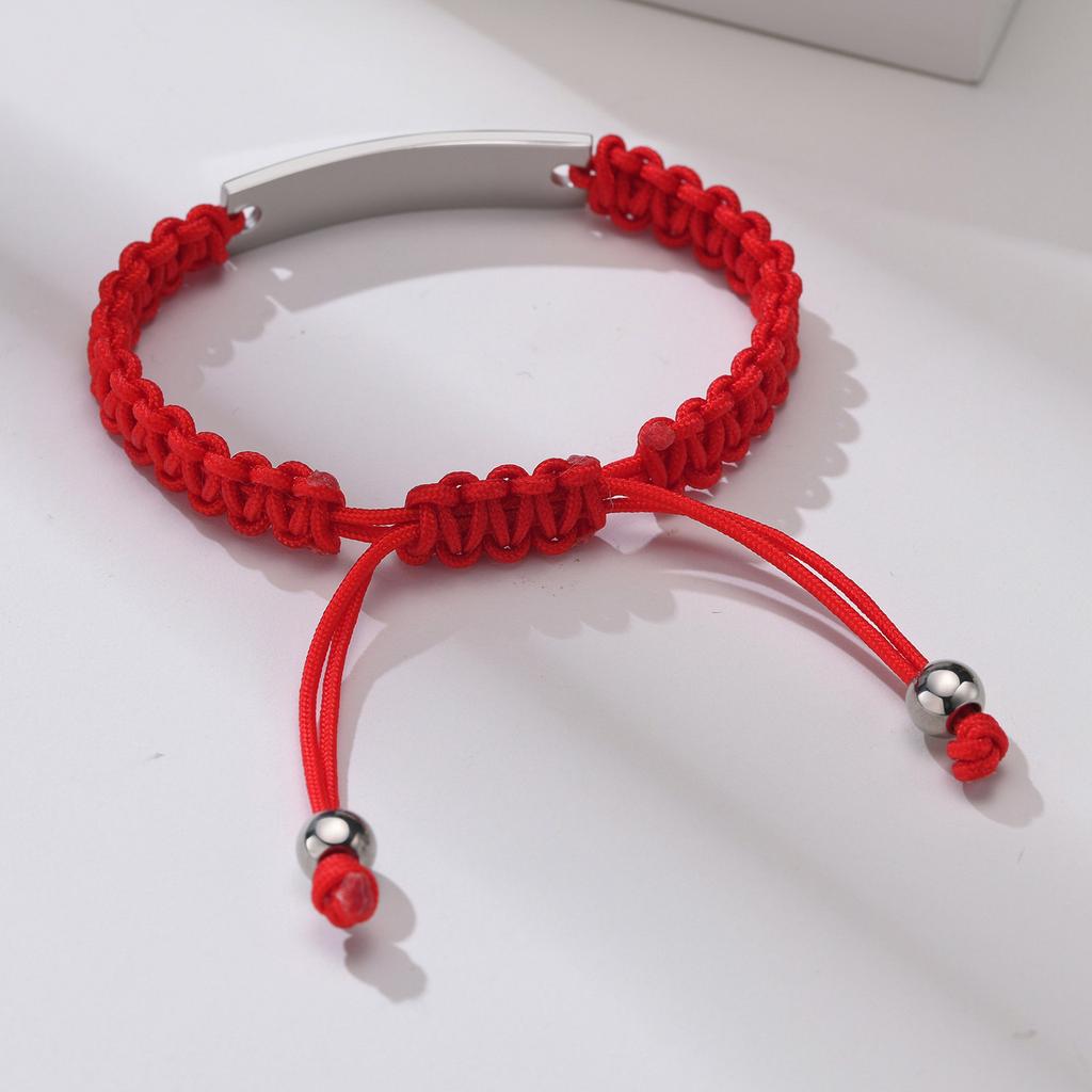 Engraved Personalized Rope ID Bracelet Braided Adjustable Couples Woman Man Custom Name Initials Wristband Father Boyfriend Gift