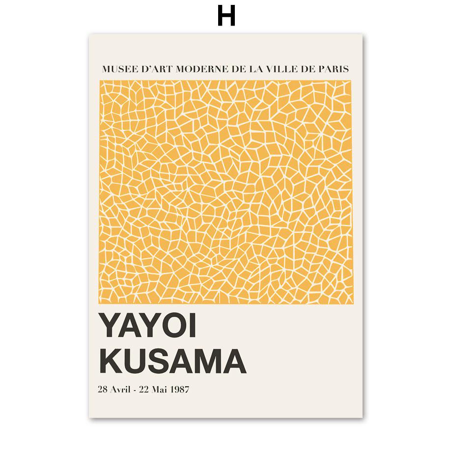 Japanese Yayoi Kusama Pumpkin Polka Dot Wall Art Canvas Painting Nordic Posters And Prints Wall Pictures For Living Room Decor