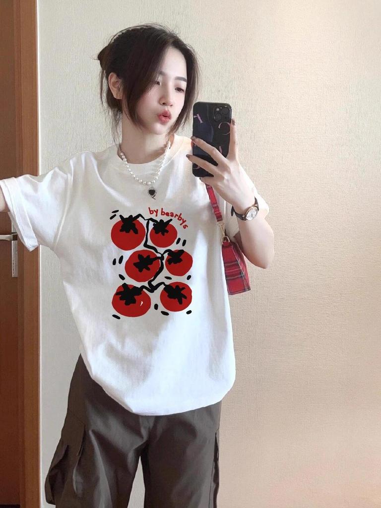 Trendy Plus Size Summer Print Short Sleeve Women's Top - Loose, Slimming, Casual Half Sleeve T-shirt