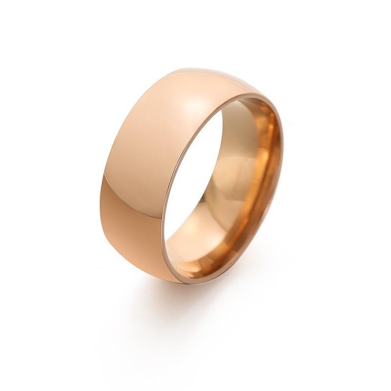 Titanium Steel Ring 8mm Arc Plain Ring Aperture Stainless Steel Ring Ring, Hand Jewelry