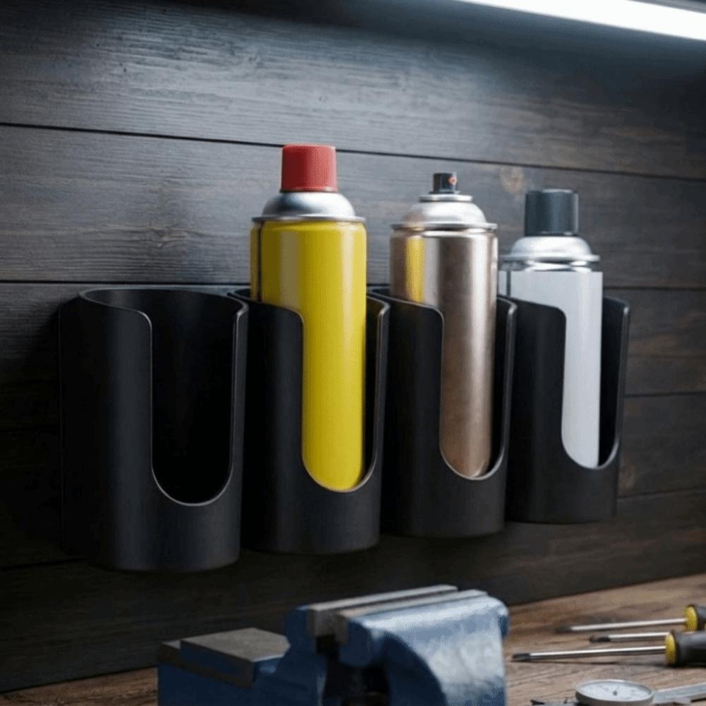 4 Slots Spray Can Holder Wall Mounted Aerosol Can Holder Spray Bottle Holder Workshop