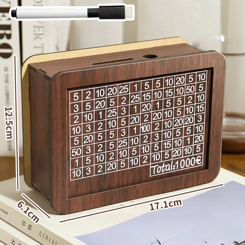 

New Wooden Number Piggy Bank Only In No Out New Type Retro Money Box Large Creative Birthday Gift