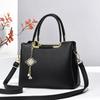 New Lychee Pattern Simple Solid Color Large Capacity Tote High Value Texture Setting Shoulder Large Bag Women's Bag