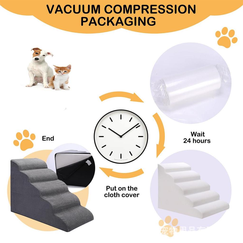 Removable, Washable Non-Slip Pet Stairs for Beds - Sponge Ramp for Dogs