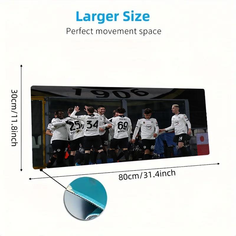 Spezia Calcio Mouse Pad, Large Gaming Desk Mat, Non-slip XXL Mousepad for Laptop & Tablet, Mini PC Playmat with Stitched Edges