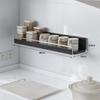Kitchen Spice Storage Racks Punch-Free Wall Mounted Sundries Organization Metal Shelf Home Multifunctional Metal Seasoning Frame