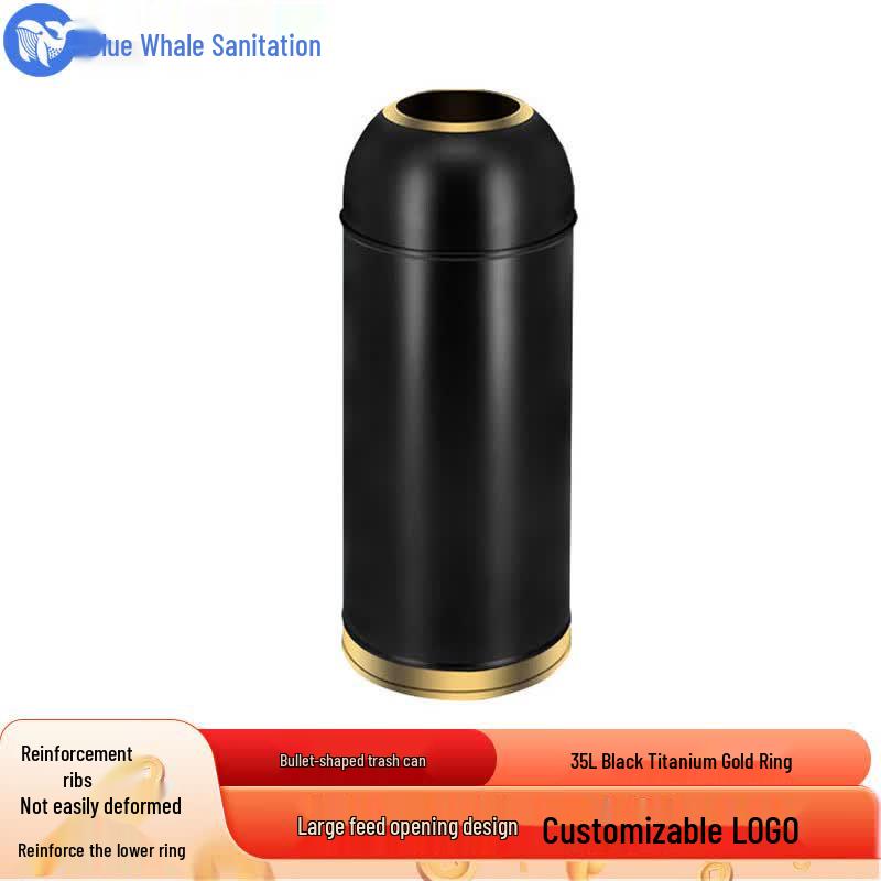 Blue Whale Commercial Bullet Head Stainless Steel Trash Can