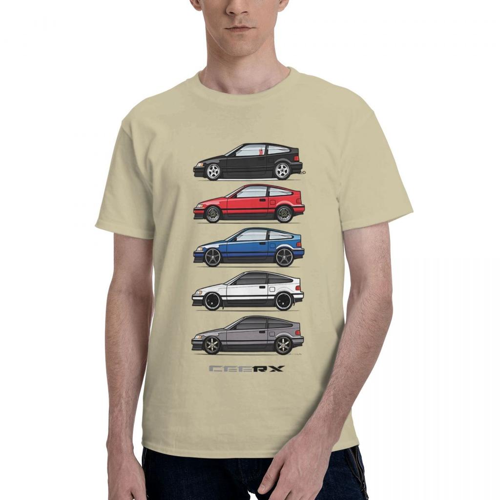 Fünf Generationen CRX Auto 100% Baumwolle Lässig Atmungsaktiv Bequem Anime Kurzarm T-Shirt Lustige Geschenke