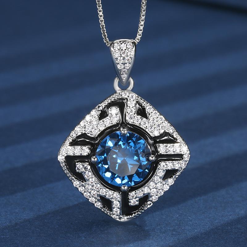 Autumn And Winter Jewelry Copper Bottom Gold-Plated Simulation Red Corundum Round Temperament Light Luxury Suit Female 10Mm