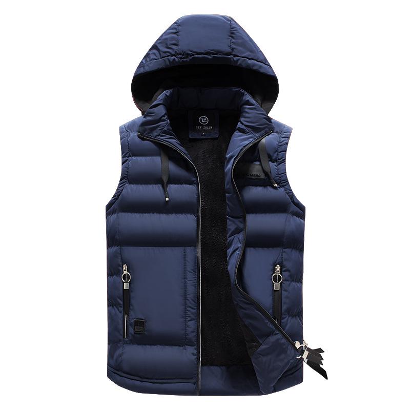 Men's Vest Jacket Winter Waterproof Warm Sleeveless Men Jacket Fashion Hooded Casual Vest Men Autumn Thicken Waistcoat