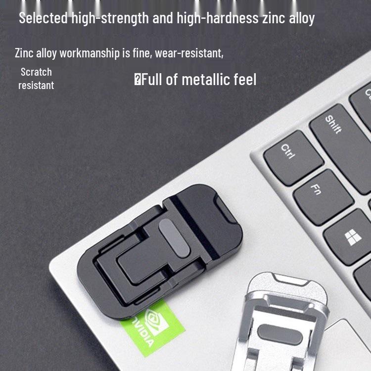 Foldable Zinc Alloy Laptop & Tablet Desktop Stand with Height Adjustment & Cooling Support