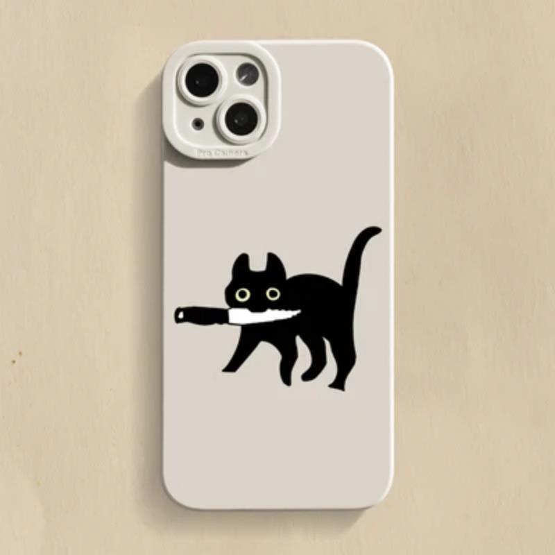 Mischievous Cat Silicone Phone Case For Samsung Galaxy S23 S22 Ultra S21 Plus S20 FE Note 20 A13 A23 A33 A53 A32 A52 A72 Cover