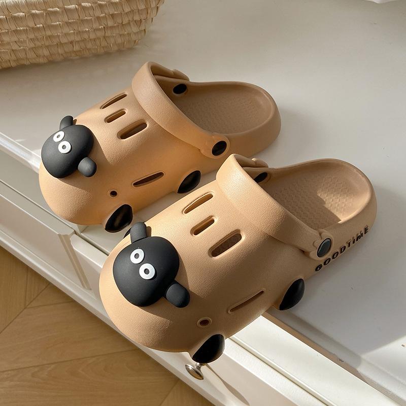 

Летние тапочки с мультяшным милым ягненком на толстой подошве с закрытым носком 41 хаки