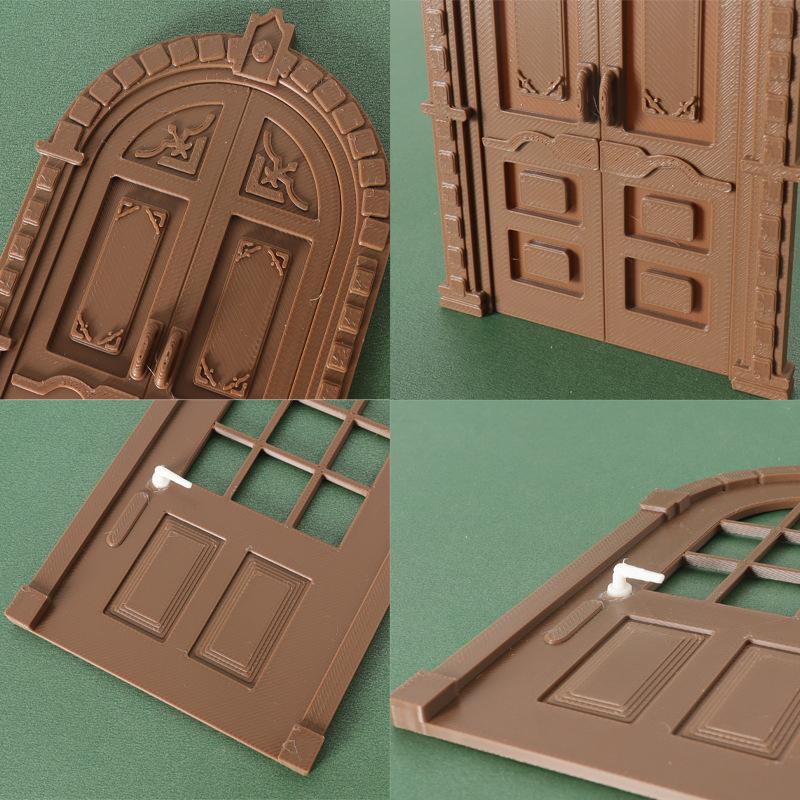 Dollhouse Simulation European Style Door Model 1:12 Dollhouse Furniture Decoration Dolls House Micro Scene Construction Props