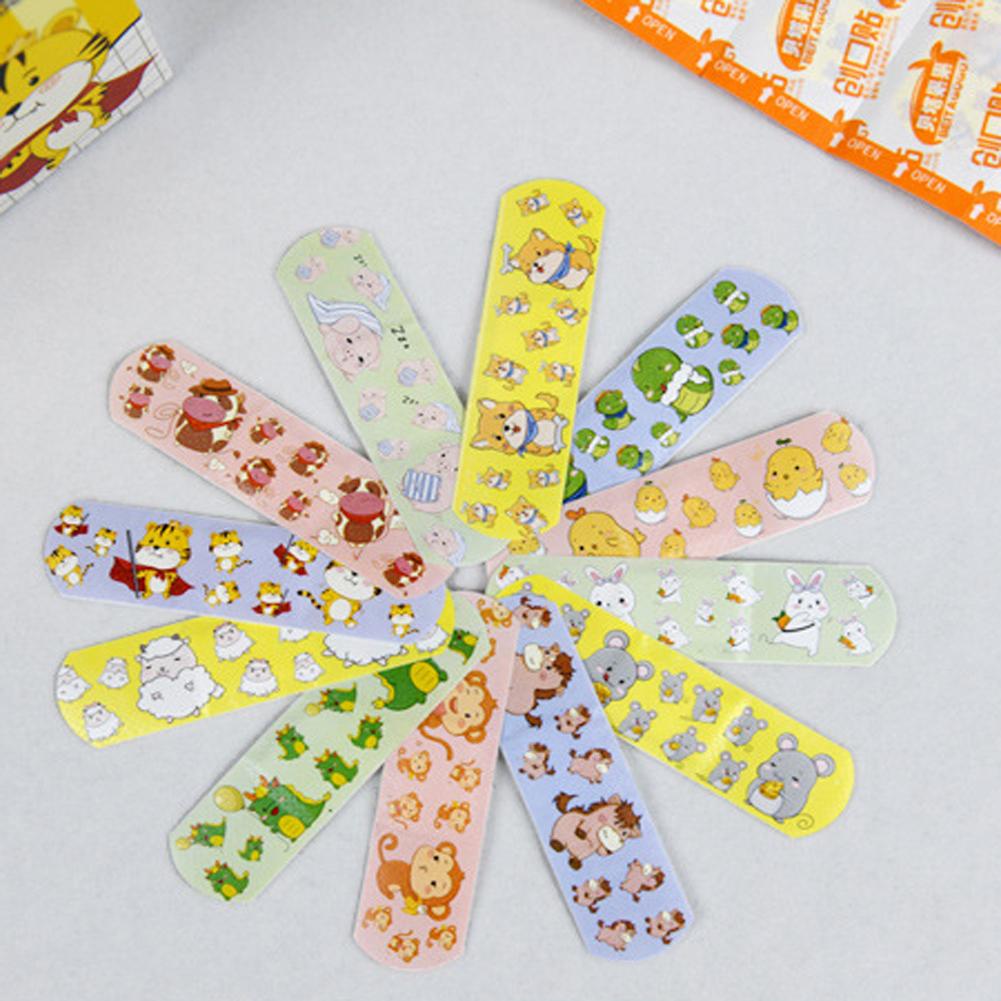 120pcs/box Colorful Cartoon Cute Band Aids Waterproof Breathable Strong Adhesion Wound Hemostasis Anti-Bacterial Woundplast