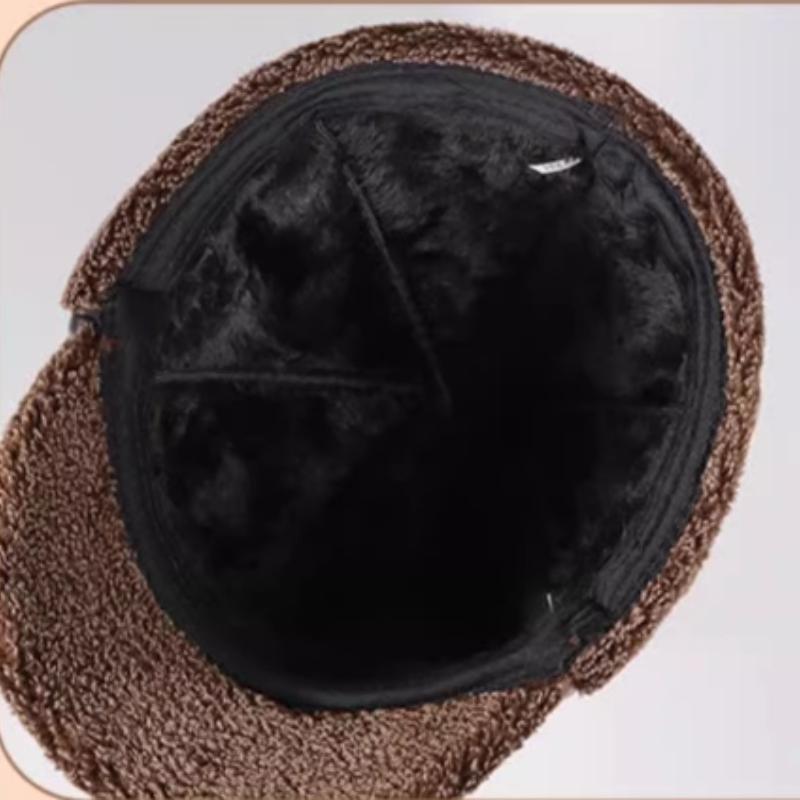 High Quality  Winter Leather Hat Men Fur  Warm Thick Earflaps Bomber Hats Men's Baseball Cap Russian Hat
