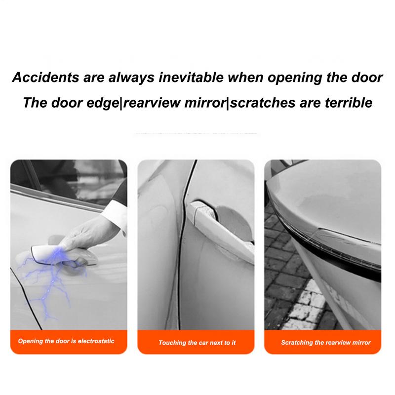 2pcs Car Door Edge Guards Rubber Bumper Anti-Collision Strip Anti-Static Protector Strip Corner Adhesive Car Accessories