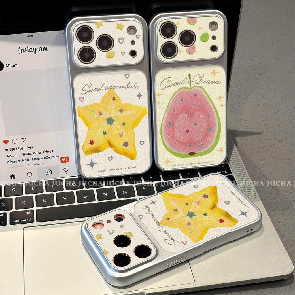 Applicable to iphone17promax mobile phone case new creative cartoon cute apple 16 anti-drop female star fruit