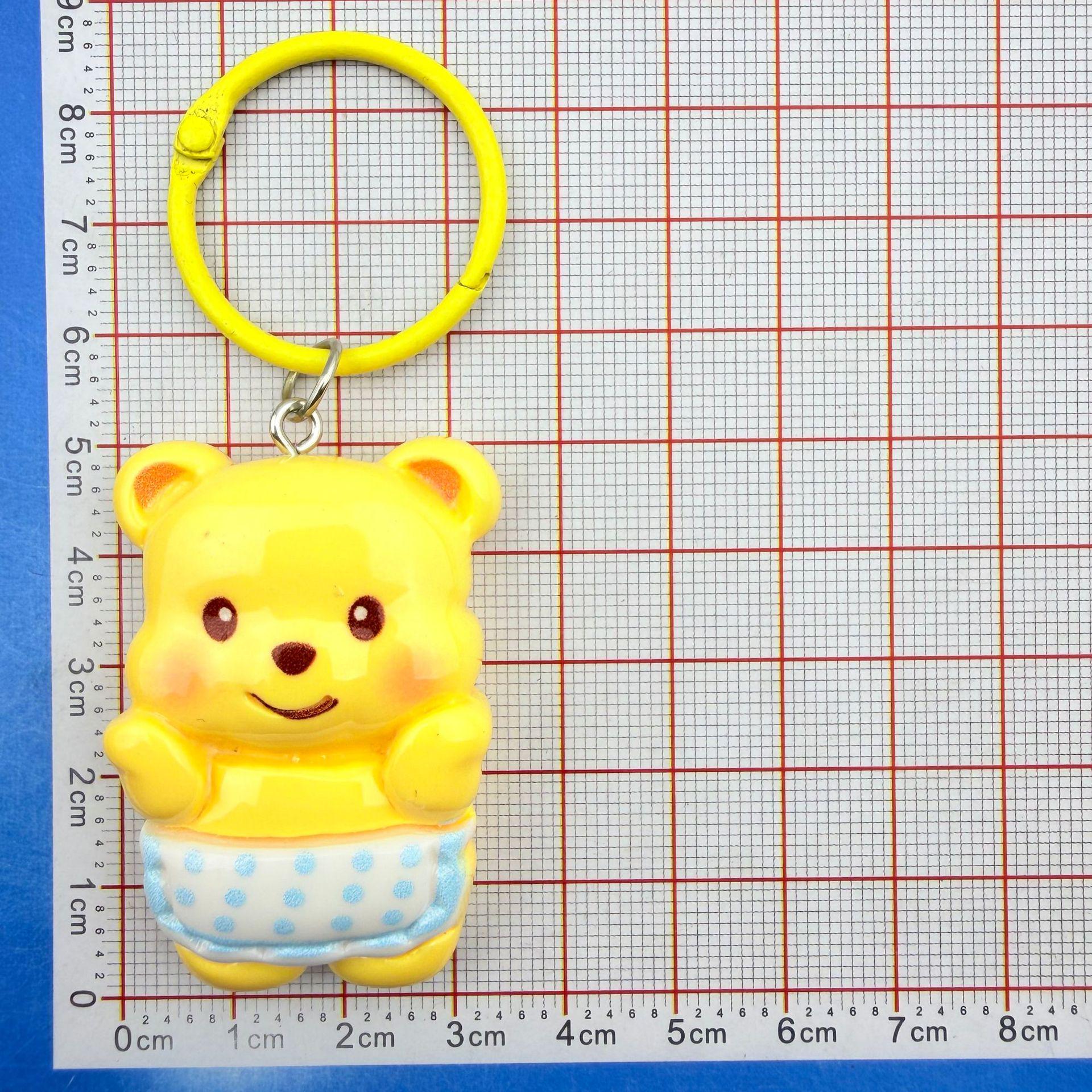 Angel Bear Heart Resin Keychain Pendant - Cute Bag Charm & Gift