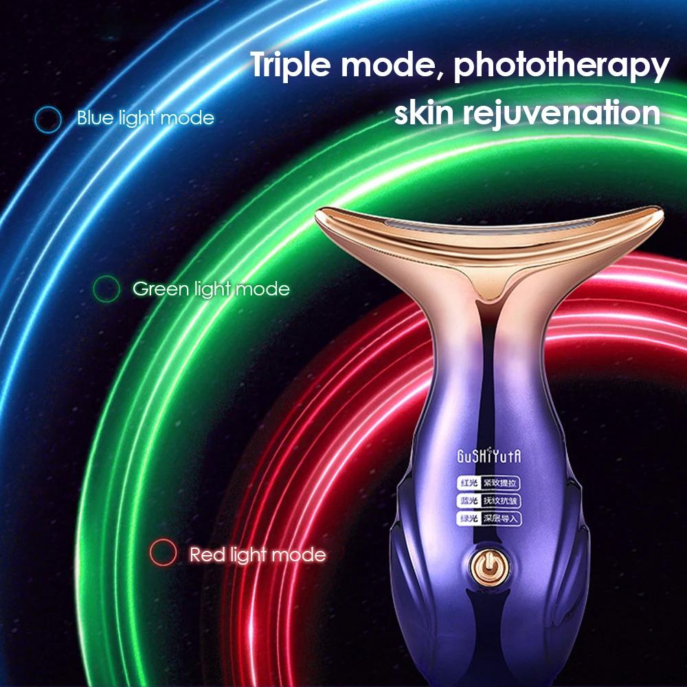 Dispositivo per il massaggio del viso, del collo, degli occhi, dimagrante, EMS, bellezza, macchina per fototerapia, anti-invecchiamento, riduzione del doppio
