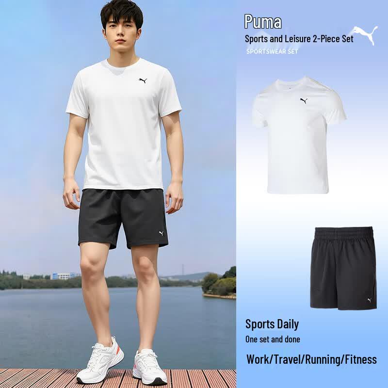 PUMA Men s Short Sleeve & Shorts Sportswear Set XL