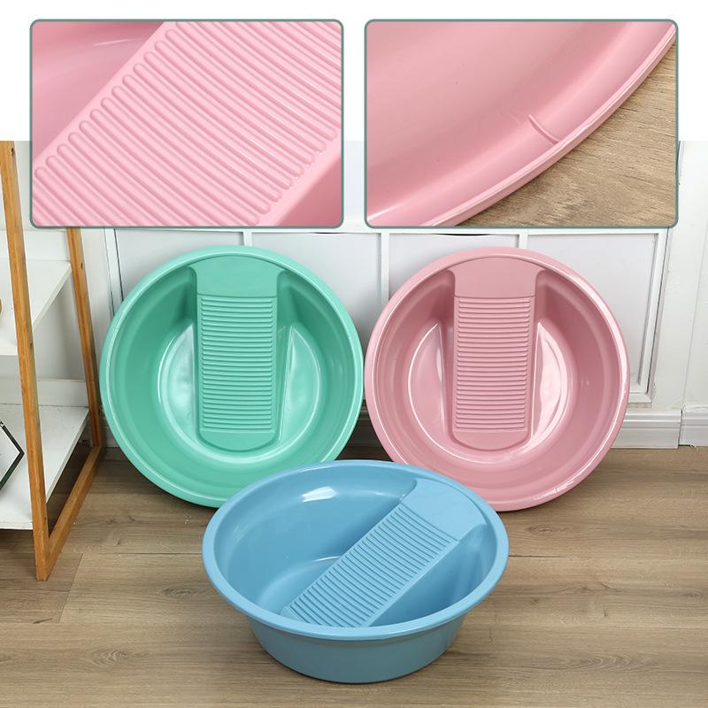 Washbasin with Integrated Rubbing Board for Dormitory Use - Ideal for Clothes and Shoes