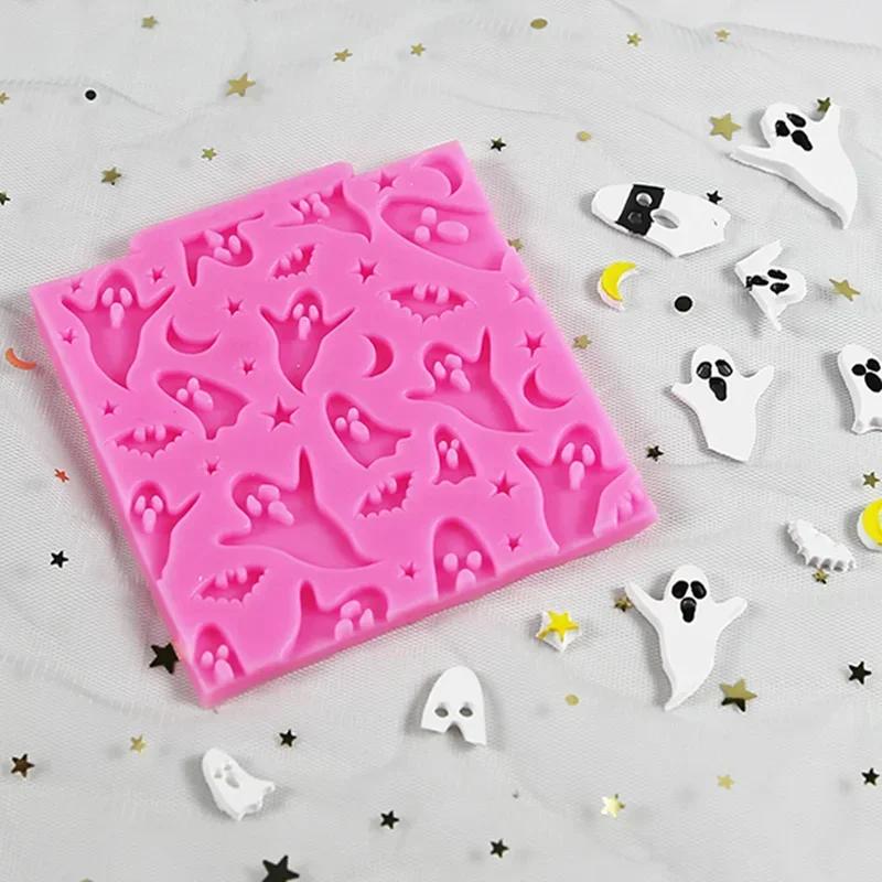 Halloweenský styl Duch Ručně vyrobená Kreativní Silikonová Forma DIY Čokoládový Dezert Fondánové Formičky Pečicí Nástroj Pryskyřicová Silikonová Forma