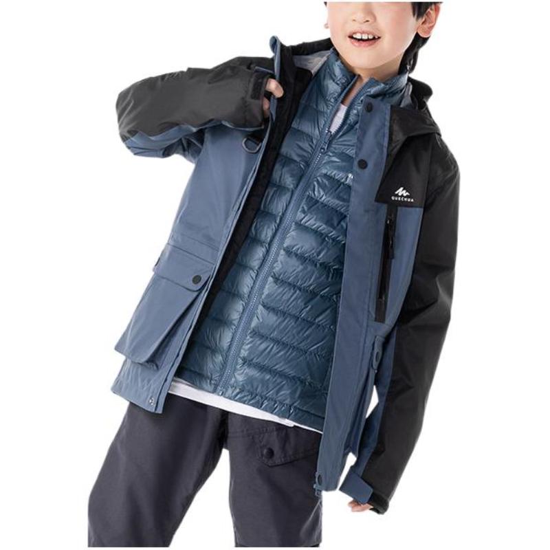 

DECATHLON Colour-Blocking Hooded 3-in-1 Waterproof Thermal Jacket for Kids 155