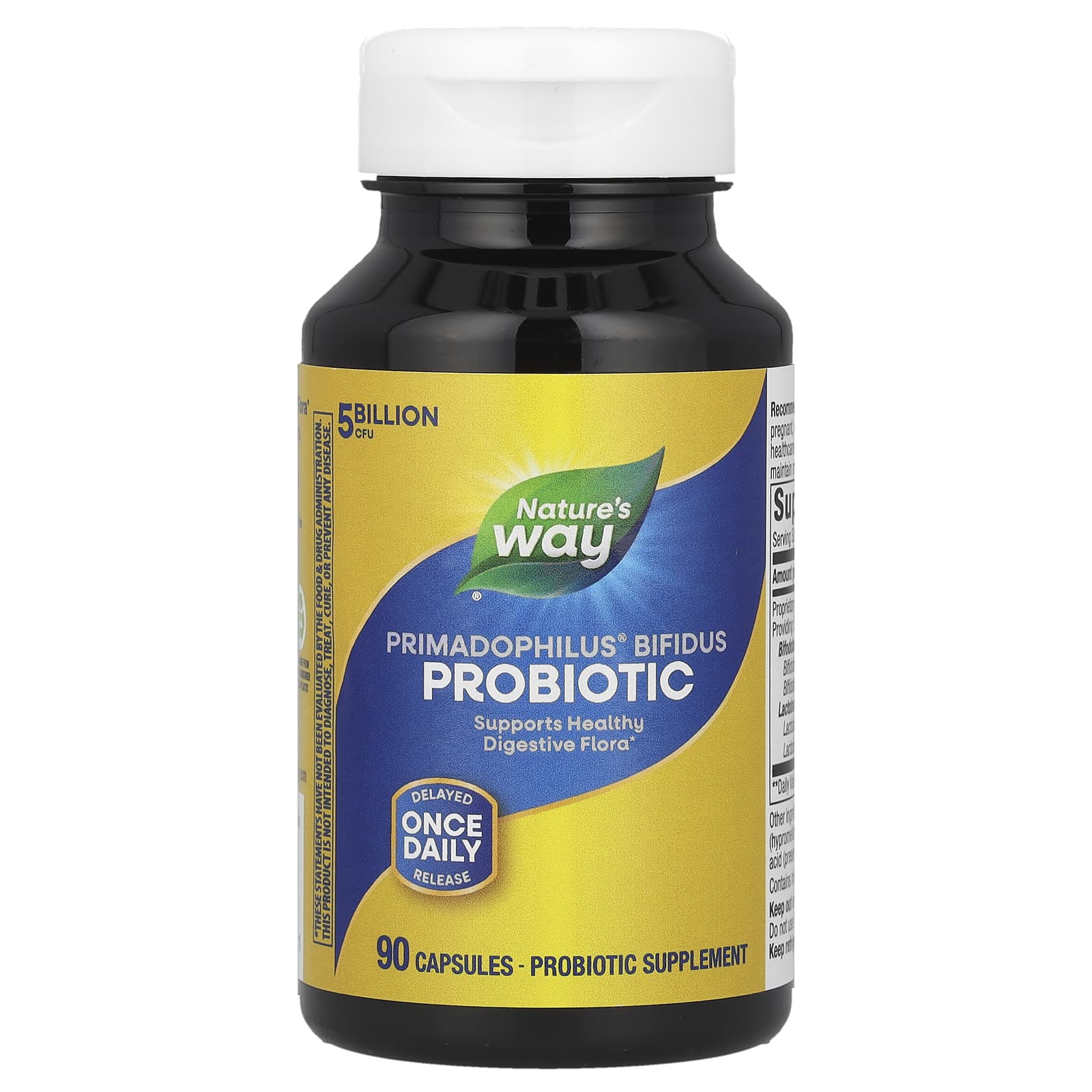 

Nature S Way, Primadophilus® Bifidus Probiotic, 5 Billion CFU, 90 Capsules