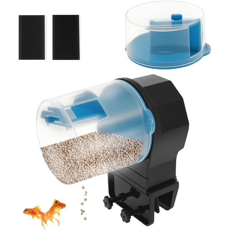 

HHO-Fish Feeding Dispenser Automatic Fish Feeder For Aquarium 100/200Ml Adjustable Food Dispenser With Auto Timer Intelligent синій