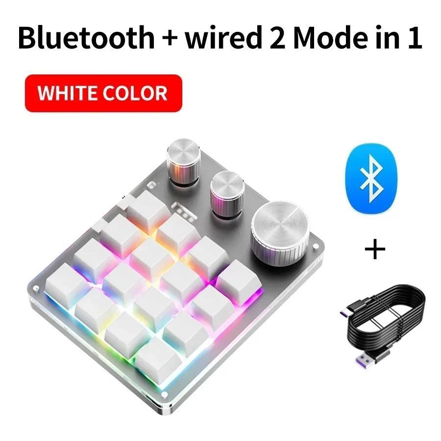 16 Keys 3 Mode Macro Mechanical Keyboard Portable USB RGB Gaming Custom Programming Knob One-handed Mechanical Keyboard