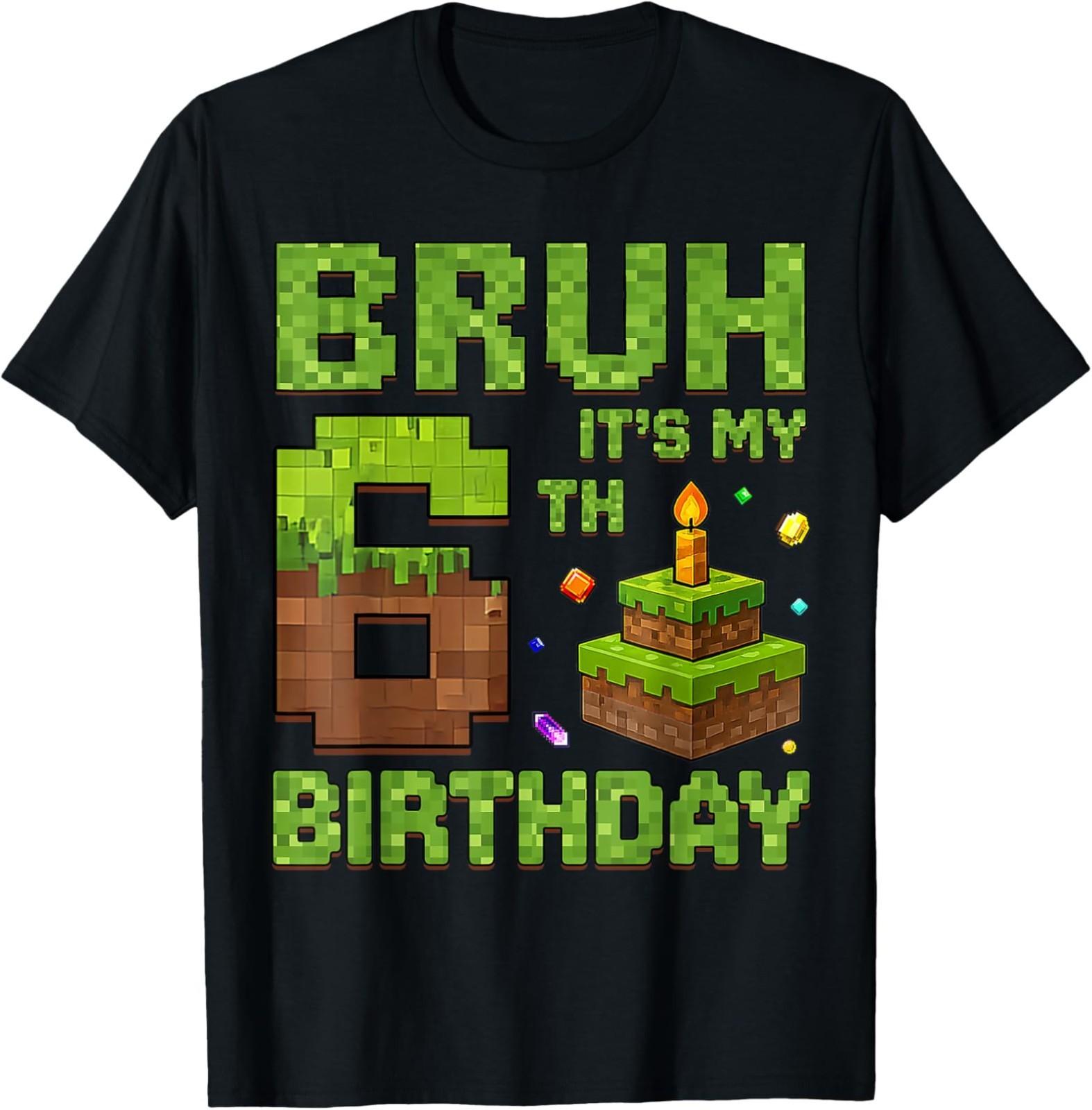 Birthday Boy Bruh It s My 6th Birthday Game Pixel Unisex T-Shirt S разноцветный