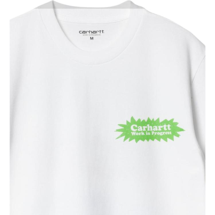 Carhartt WIP S/S Bam T-Shirt Logo Letter Print Crew Neck Short Sleeve T-Shirt Men T-Shirts White I033162-02-XX