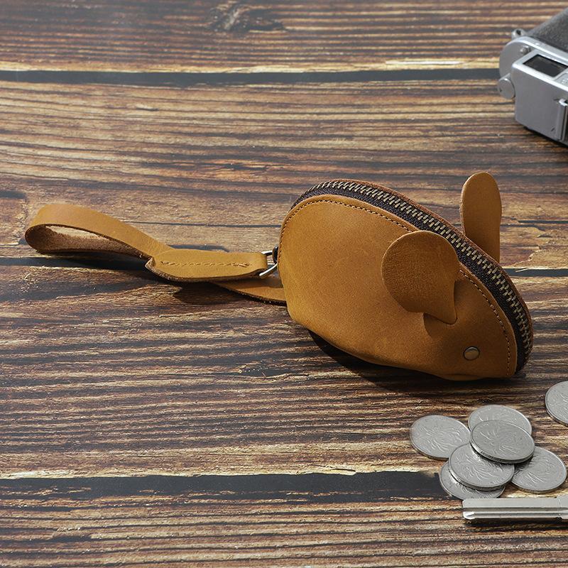Genuine Leather Coin Purse Cartoon Key Case Multi-functional Hand-held Storage Bag Small Wallet