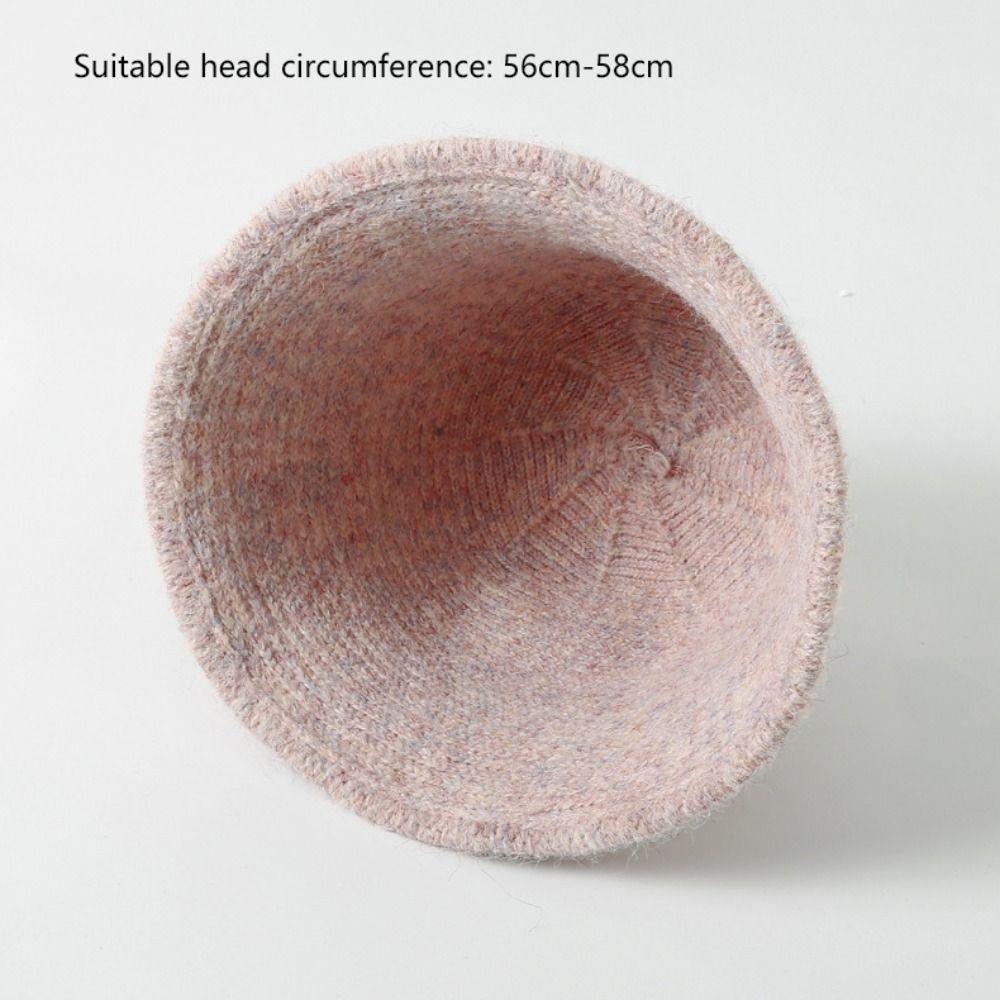 Solid Color Women Bucket Hat Fashion Basin Hat New Wool Cap  Women