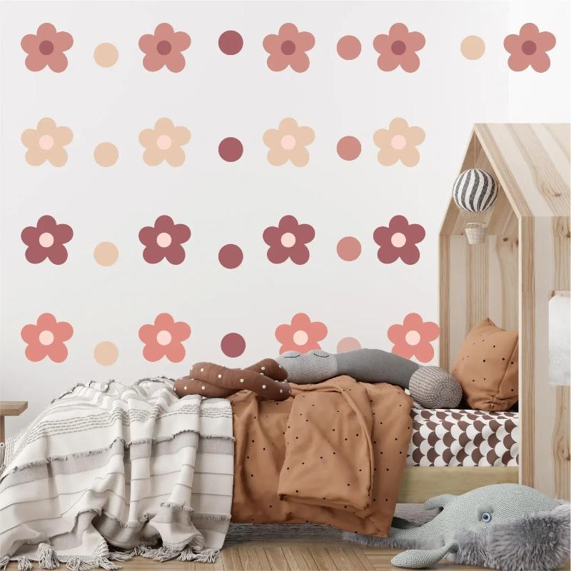 10pc Daisy Flower Wall Sticker Bohemian Style Refrigerator Glass Children's Room Kindergarten Ring Decoration Wall Decoration