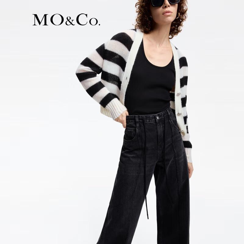 MO&Co. 2024 Spring Mohair Wool Blend Knit Cardigan