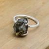 Pyrit 925 Sterling Silber Ring, roher Edelstein handgemachter Damen Boho Ring