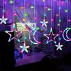 LED Star Moon String Lights,romantic Atmosphere,fairy Curtain Lights,suitable for Bedroom Wall Decoration,room Windows,party and Holiday Decoration