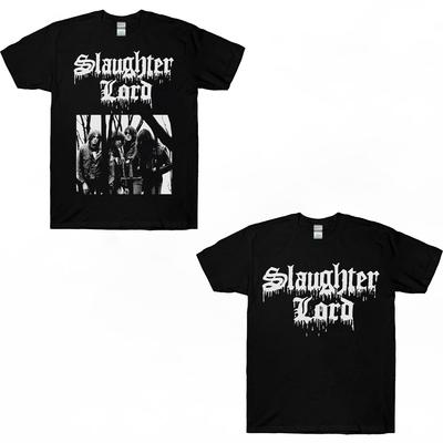 Koszulka unisex z logo zespołu Slaughter Lord Thrash Til Death w kolorze czarnym