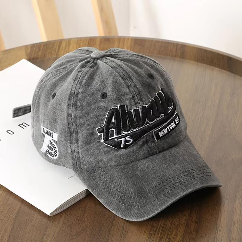 Embroidery Letters Baseball Cap For Men Women Retro Washed Cotton Snapback Outdoor Sport Sun Hats Hip Hop Street Dad Trucker Cap