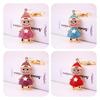 Cute Snowman Keychain For Women Sparkling Rhinestone Zinc Alloy Christmas Gift