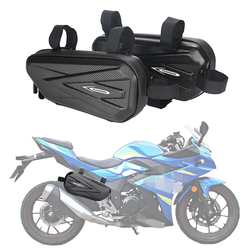 2Pcs Motorcycle Triangle Side Bag EVA Tool Bag Hard Shell Tail Bags 26.5*12*7cm