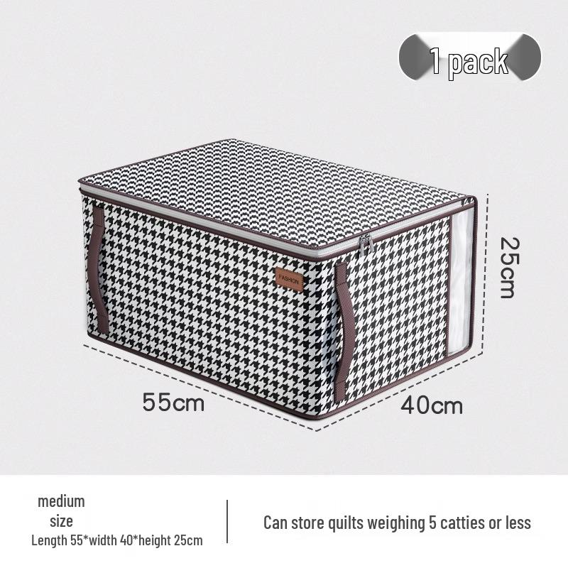 Large Transparent Foldable Fabric Wardrobe Organizer Box - Extra Capacity Quilt and Clothes Storage Basket