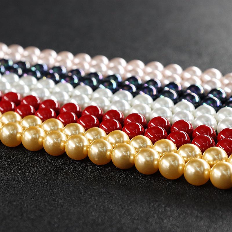 Shell Pearl Beads for Handmade DIY Accessories - Round, Loose, Semi-finished Ornaments