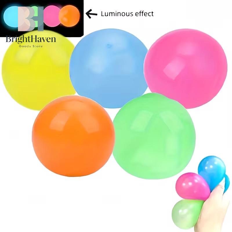 Leuchtende klebrige Deckenbälle 5/10 Stück Klebrige Leuchtbälle Fidget Spielzeug Stressabbau Sensorische Spielzeuge Wand- und Decken Dekoration B.H